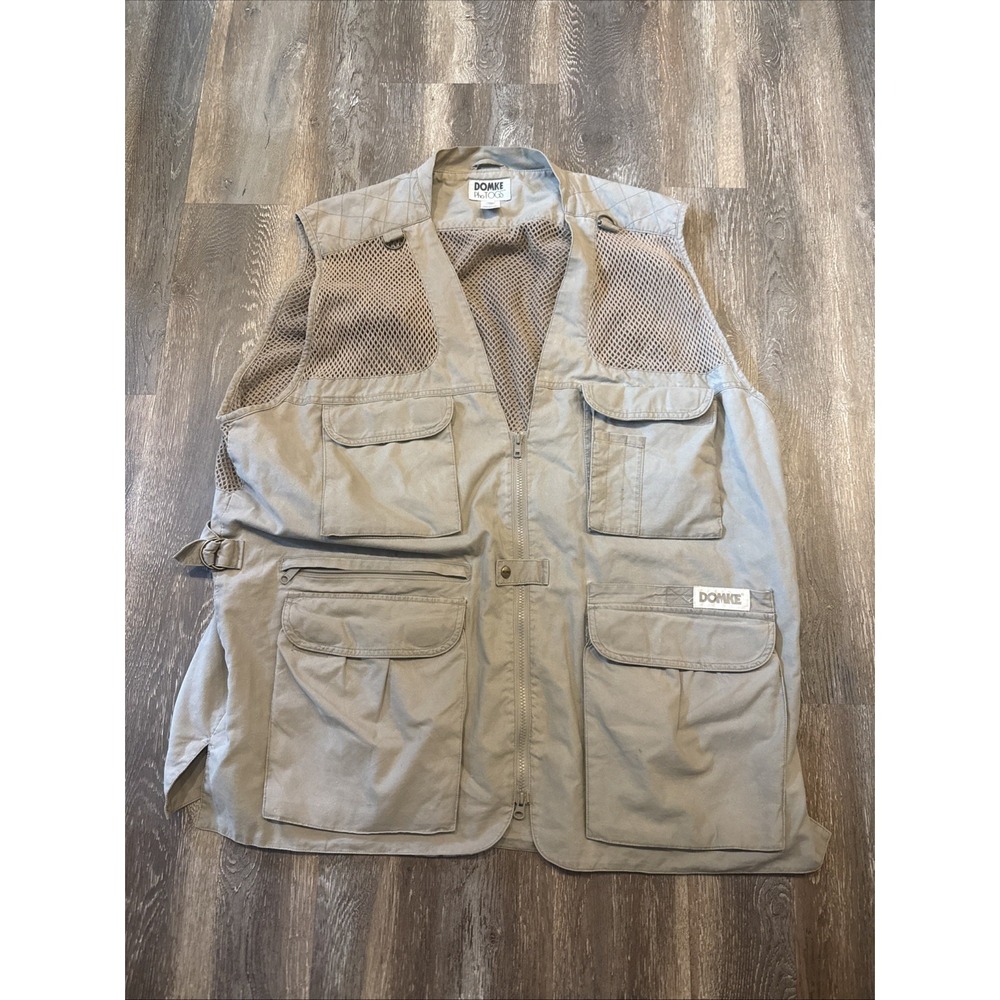 Domke Photogs Photographer Vest Men's XXL Multi Pocket Camera Utility Mesh Khaki